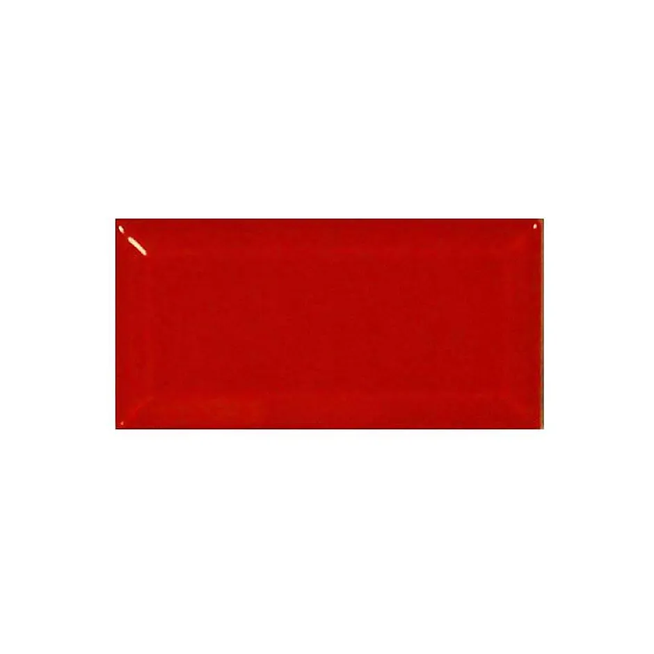 Carrelage mur relief métro parisien uni rouge brillant 7,5x15 cmMETRO ROSSO-Eiffel art construction Discount