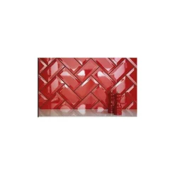 Carrelage mur relief métro parisien uni rouge brillant 7,5x15 cmMETRO ROSSO-Eiffel art construction Discount