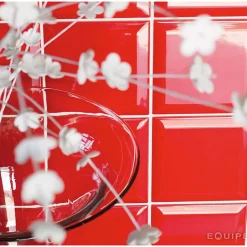 Carrelage mur relief métro parisien uni rouge brillant 7,5x15 cmMETRO ROSSO-Eiffel art construction Discount