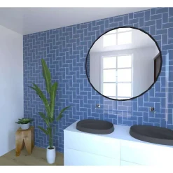 Carrelage mur relief métro parisien uni bleu brillant 7,5x15 cm METRO BLUE-Eiffel art construction Outlet