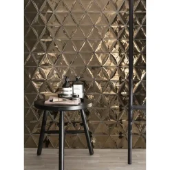 Aelle Carrelage Carrelage mur trianguaire effet zellige or métal 13,2x11,4 cm 3LATI ORO