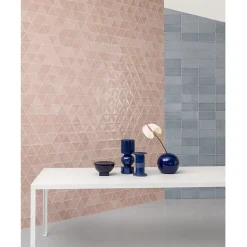 Aelle Carrelage Carrelage mur trianguaire effet zellige rose 13,2x11,4 cm 3LATI ROSA