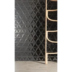 Aelle Carrelage Carrelage mur trianguaire effet zellige noir métal 13,2x11,4 cm 3LATI RIFLESSI