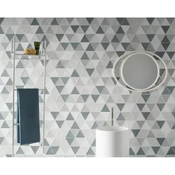 Carrelage mur trianguaire effet zellige gris claire 13,2x11,4 cm 3LATI GRIGIO CHIARO-Aelle Carrelage New