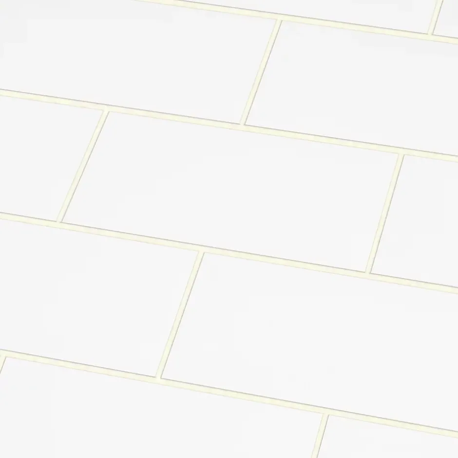 Carrelage mural blanc brillant effet métro L.20 x l.10 cm x ép.7,3 mm, Trentie-GoodHome New