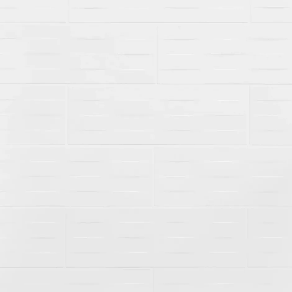 GoodHome Carrelage mural blanc mat décor 3D L.60 x l.20 cm x ép.8,3 mm, Plain