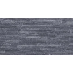 GoodHome Carrelage mural décoratif effet pierre anthracite L.61,5 x l.30,8 cm x ép.8 mm, Shaded Slate