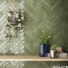 Gioia Materia Carrelage mural Effet Zellige Vert Olive TRIBE 6x24,6cm Green - Les Carreaux de Jean
