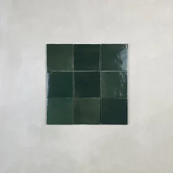Les Carreaux De Jean Carrelage mural Effet Zellige Vert CROGIOLO ZELLIGE 10x10 Bosco - Les Carreaux de Jean
