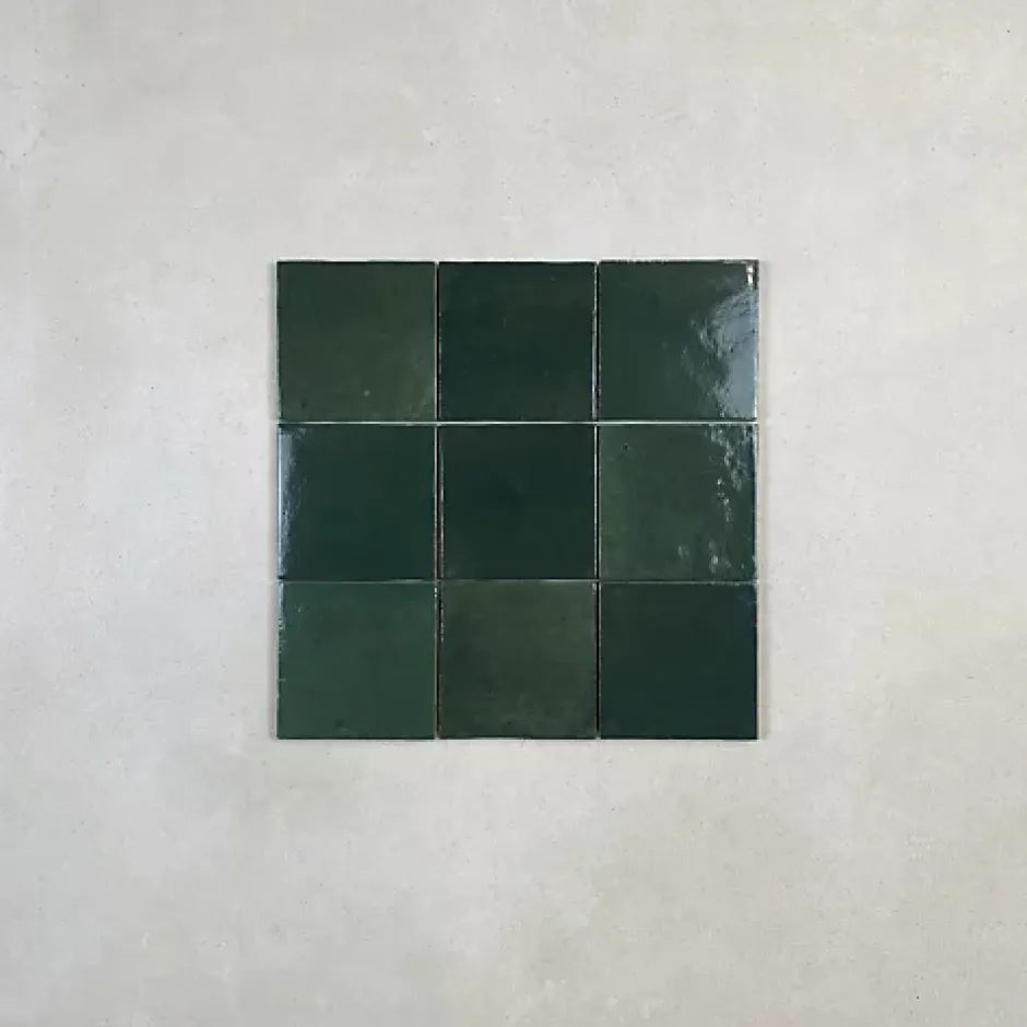 Les Carreaux De Jean Carrelage mural Effet Zellige Vert CROGIOLO ZELLIGE 10x10 Bosco - Les Carreaux de Jean