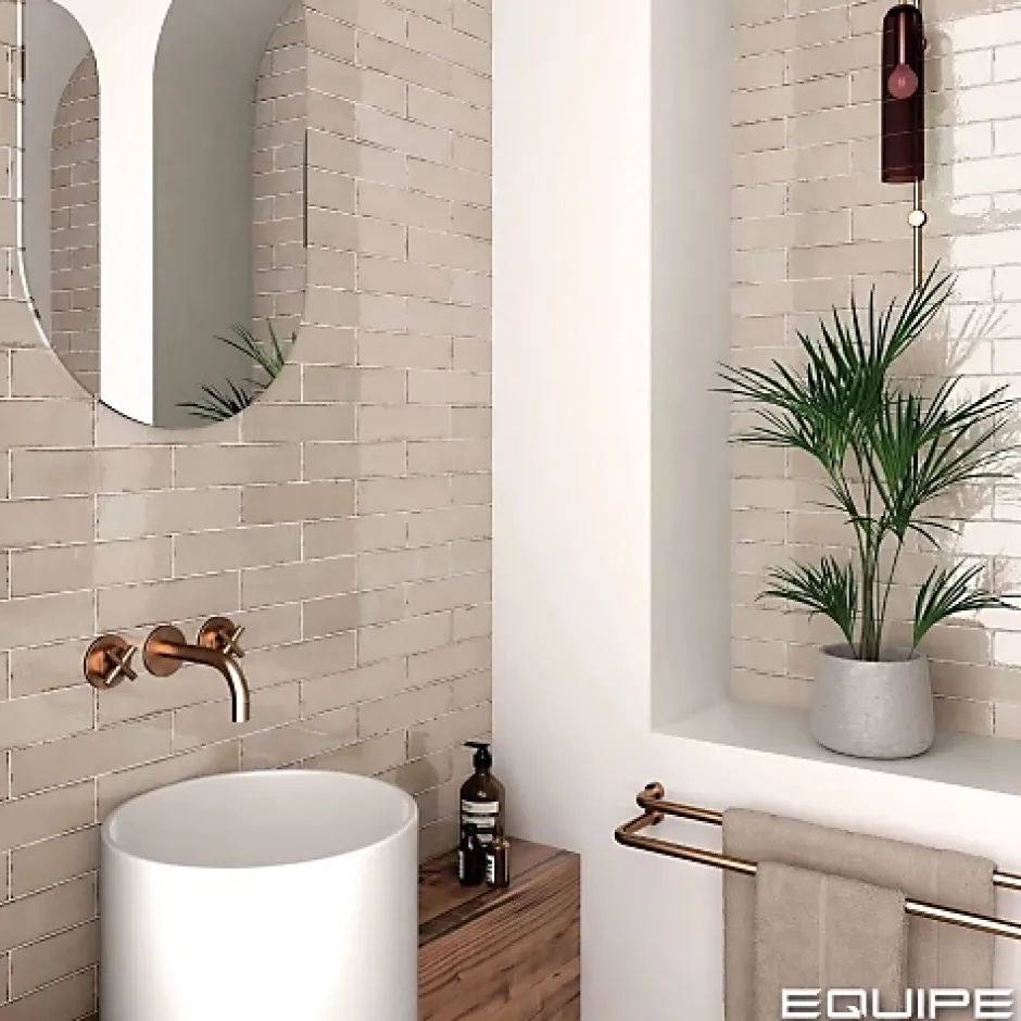 Carrelage mural Effet Zellige Beige TRIBE 6x24,6cm Oatmeal - Les Carreaux de Jean-Gioia Materia Outlet