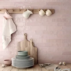 Carrelage mural Effet Zellige Rose TRIBE 6x24,6cm Rose - Les Carreaux de Jean-Gioia Materia Online