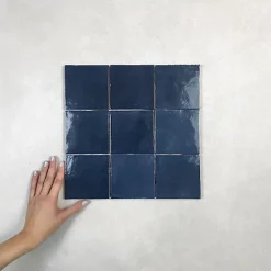 Les Carreaux De Jean  Carrelage mural Effet Zellige Bleu Nuit CROGIOLO ZELLIGE 10x10 China - Les Carreaux de Jean