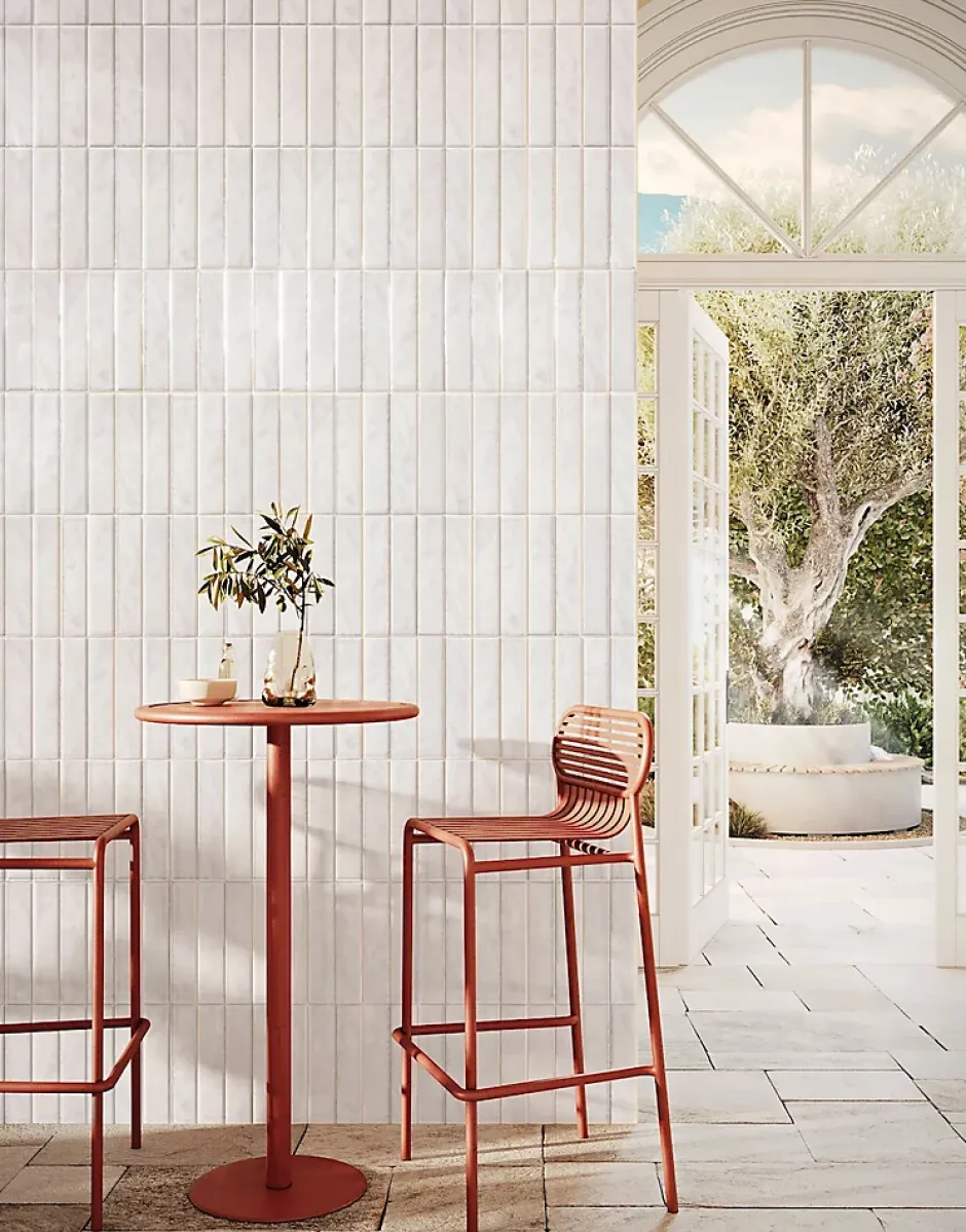 Allocarrelage Carrelage Mural Effet Zellige Blanc 6,5x29,8 Monpelli White Mix -