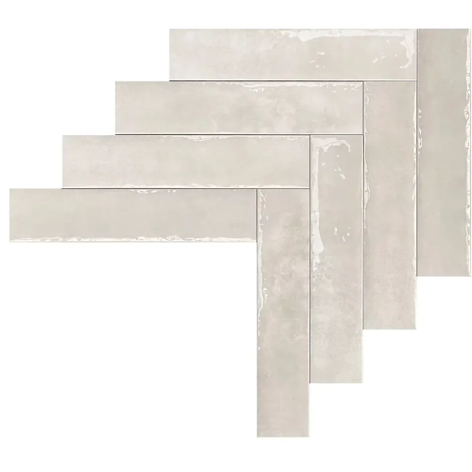 Allocarrelage Carrelage Mural Effet Zellige Blanc 6,5x29,8 Monpelli White Mix -