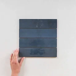 Gioia Materia Carrelage mural Effet Zellige Bleu Nuit TRIBE 6x24,6cm Blue - Les Carreaux de Jean