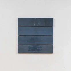 Gioia Materia Carrelage mural Effet Zellige Bleu Nuit TRIBE 6x24,6cm Blue - Les Carreaux de Jean