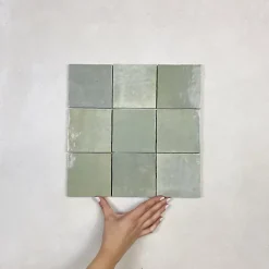 Les Carreaux De Jean  Carrelage mural Effet Zellige Vert CROGIOLO ZELLIGE 10x10 Salvia - Les Carreaux de Jean