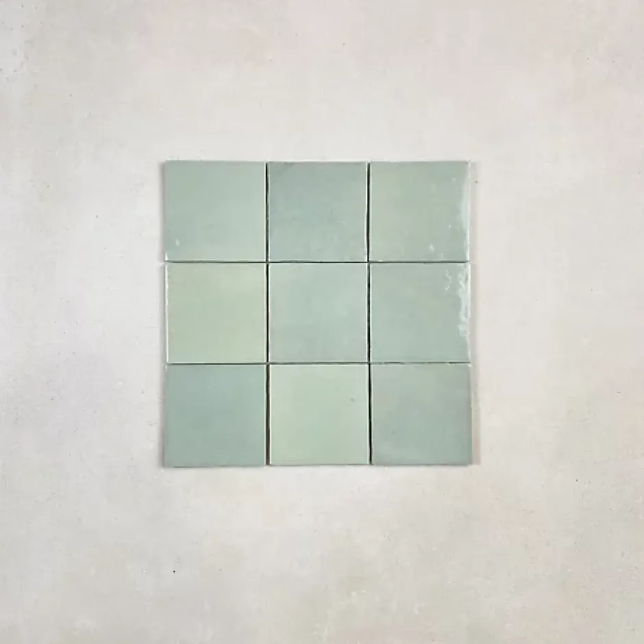 Les Carreaux De Jean Carrelage mural Effet Zellige Vert CROGIOLO ZELLIGE 10x10 Turchese - Les Carreaux de Jean