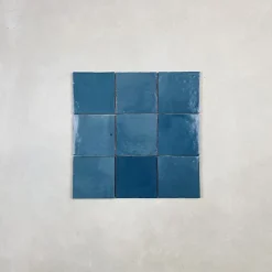 Carrelage mural Effet Zellige Bleu Canard CROGIOLO ZELLIGE 10x10 Petrolio - Les Carreaux de Jean-Les Carreaux De Jean  New