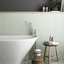 Carrelage mural faïence Arrow crayon Crayon 25x5 cm Caribbean blue - Brillant / Poli - boîte de 0.50 m2-Gioia Materia Discount