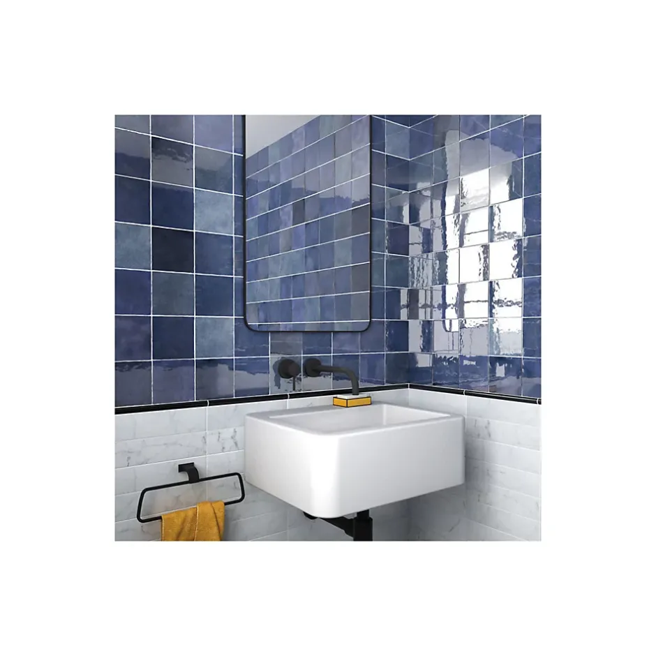 Gioia Materia Carrelage mural faïence effet zellige ARTISAN 13,2x13,2cm et 20x6,5cm 13.2x13.2 cm Gold - Brillant / Poli - boîte de 1 m2