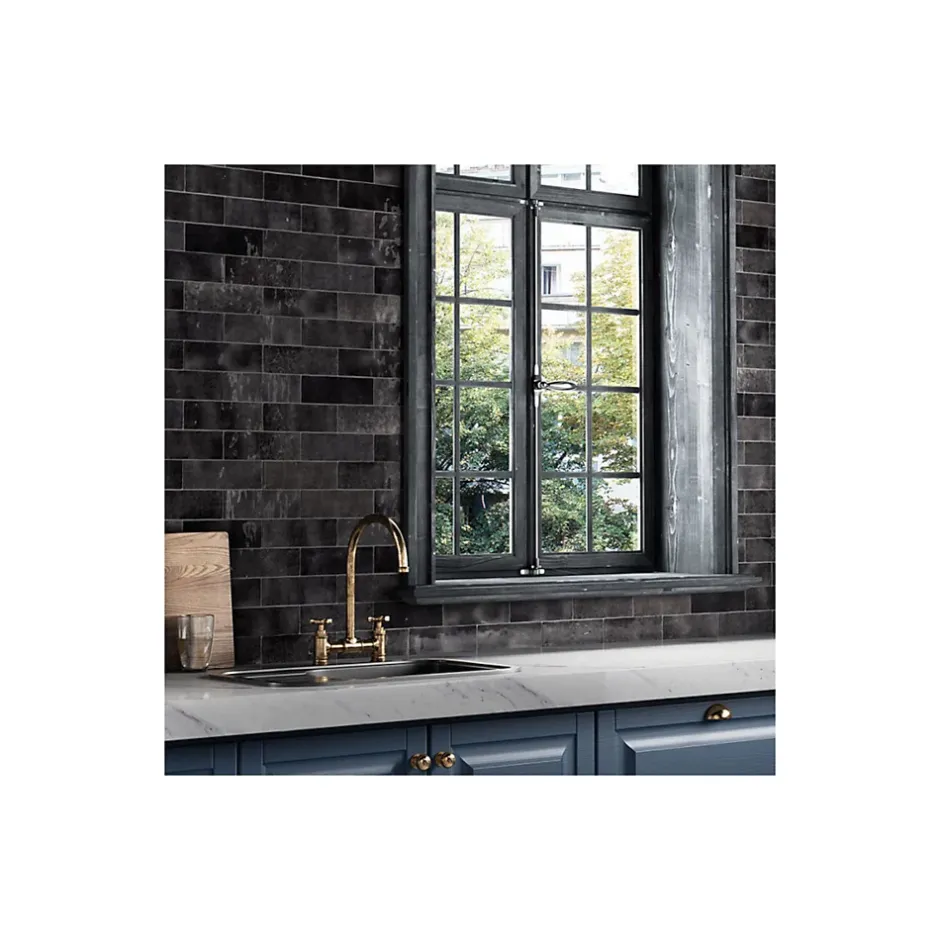 Gioia Materia Carrelage mural faïence effet zellige ARTISAN 13,2x13,2cm et 20x6,5cm 13.2x13.2 cm Gold - Brillant / Poli - boîte de 1 m2