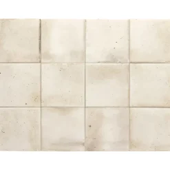 Gioia Materia Carrelage mural faïence effet rustique THANGLONG 10x10 cm White - Brillant / Poli - boîte de 0.60 m2