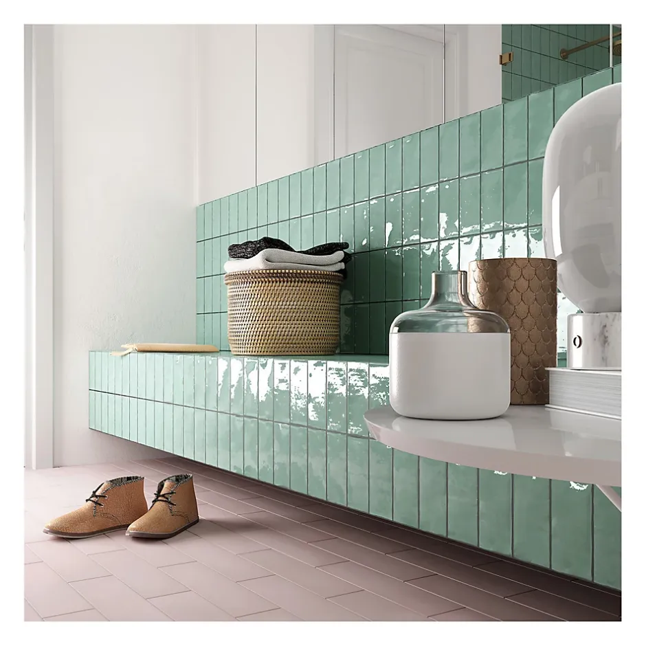 Carrelage mural faïence effet artisanal MASIA 15x7.5 cm Rosso - brillant - - boîte de 0.5 m2-Gioia Materia Clearance