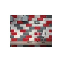 Gioia Materia Carrelage mural faïence effet carreau Metro METRO 20x10 cm Rouge - Brillant / Poli - boîte de 1 m2