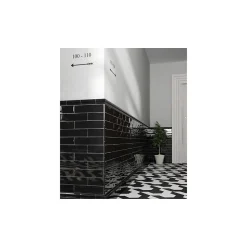 Carrelage mural faïence effet artisanal MASIA 30x7.5 cm Gris oscuro - brillant - - boîte de 1 m2-Gioia Materia Best