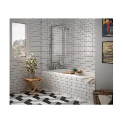 Carrelage mural faïence effet uni EVOLUTION 15x7.5cm Métro Inverse Gris foncé - Brillant - - boîte de 0.50 m2-Gioia Materia Hot