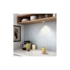 Carrelage mural faïence Scale Hexagon (10 couleurs), hexagone 12,4x10,7cm Hexagone 12.4x10.7 cm Gris clair - Brillant / Poli - bo-Gioia Materia Best