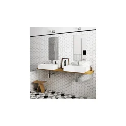 Carrelage mural faïence Scale Hexagon (10 couleurs), hexagone 12,4x10,7cm Hexagone 12.4x10.7 cm Blanc - Brillant / Poli - boîte d-Gioia Materia Outlet