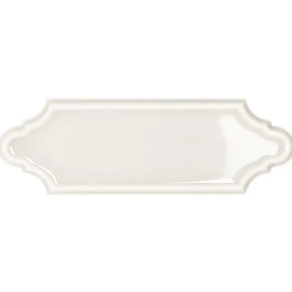 Gioia Materia Carrelage mural faience effet classique KNIGHTSBRIDGE Navette 15x5cm Snow - Brillant / Poli - boîte de 0.50 m2