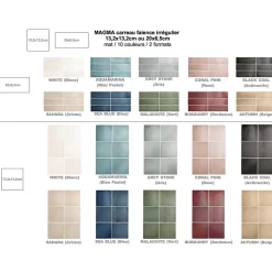 Gioia Materia Carrelage mural faience effet zellige MAGMA 13.2x13.2 cm Grey stone - - boîte de 1 m2