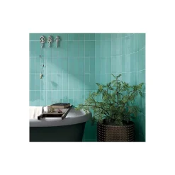 Gioia Materia Carrelage mural faience effet zellige VILLAGE 13.2x6.5 cm Teal - Brillant / Poli - boîte de 0.50 m2