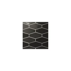 Gioia Materia Carrelage mural faience effet graphique BRIXTON Hexagone 20x10 cm Noir - - boîte de 0.50 m2