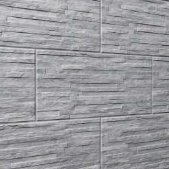 GoodHome Carrelage mural gris décor pierre L.61,5 x l.30,8 cm x ép.8 mm, Shaded Slate