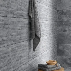 GoodHome Carrelage mural gris décor pierre L.61,5 x l.30,8 cm x ép.8 mm, Shaded Slate