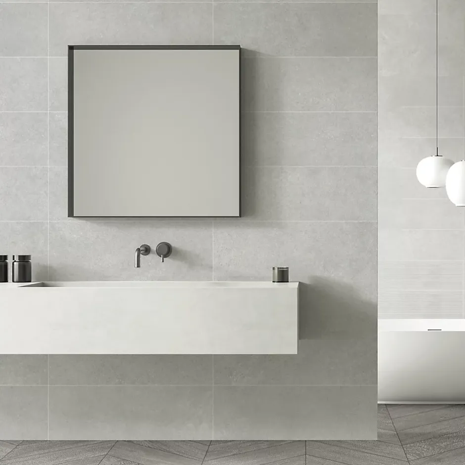 Carrelage mural gris Lille 25 x 75 cm-