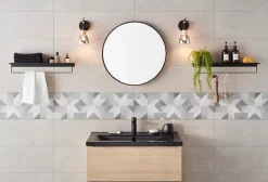 Carrelage mural gris Lille 25 x 75 cm-