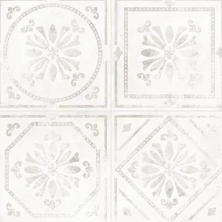 Carrelage mural interieur effet carreau de ciment blanc et béton L.20 x l.20 cm x ép.8,2 mm, Koney-GoodHome Hot