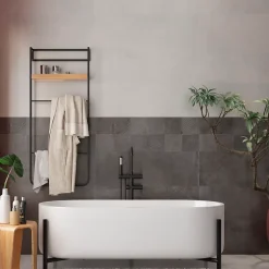 Carrelage mural intérieur effet béton anthracite L.90 x l.30 cm x ép.8 mm, Pavlos