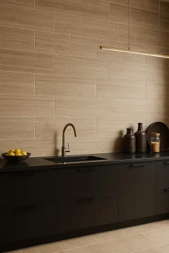 Carrelage mural intérieur travertin veiné L.60 x l.20 cm x ép.12 mm, Travertino- Outlet