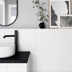 GoodHome Carrelage mural intérieur blanc mat L.60 x l.30 cm x ép.9 mm, Perouso Crizi