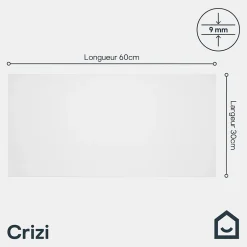 GoodHome Carrelage mural intérieur blanc mat L.60 x l.30 cm x ép.9 mm, Perouso Crizi