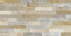 Carrelage mural intérieur effet pierre beige décor quartzite 3D L.60 x l.30 cm x ép.8,2 mm, Quartz 3D- Online