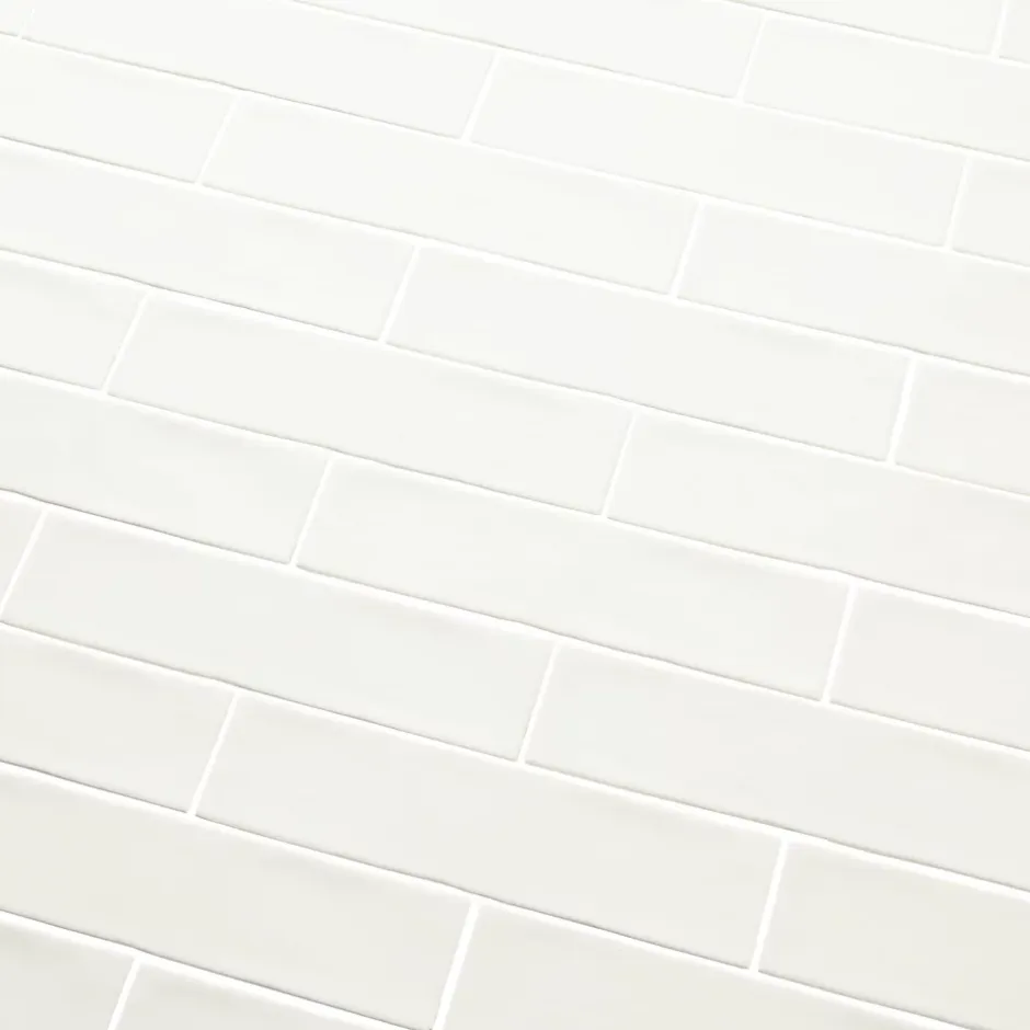 Carrelage mural intérieur blanc brillant effet carreaux anciens L.30,1 x l.7,5 cm x ép.8,5 mm, Vernisse-GoodHome Hot