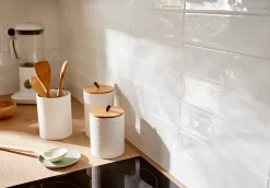 Carrelage mural intérieur blanc brillant effet carreaux anciens L.30,1 x l.7,5 cm x ép.8,5 mm, Vernisse-GoodHome Hot